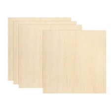 4Pcs Basswood Sheets 12 x 12 x 1/8 Inch for Painting, Aircraft Model