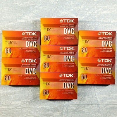 Lot of 7 TDK DVC60 Mini DV Digital Video Cassettes 60min