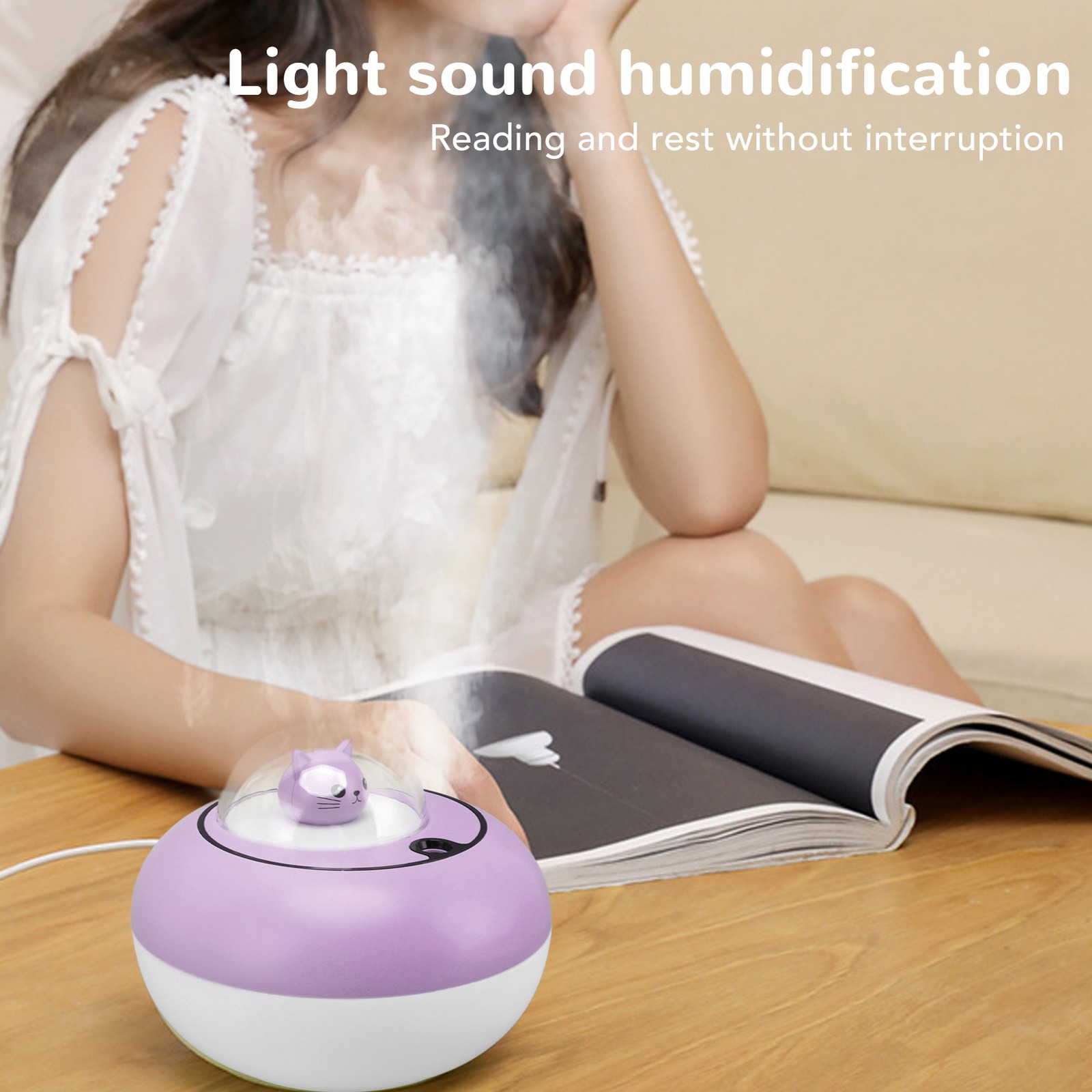 Cute Cat Mini Humidifier Portable USB Air Humidifier For Office Premium