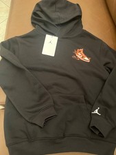 NEW NIKE JORDAN HOODED SWEATSHIRT BOYS BLACK SZ M MSRP  55.00 AIR JORDAN