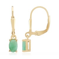 Cavill Ohrringe Damen Sterlingsilber 0,72Ct Smaragd Ovalschliff Gold