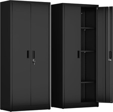 FlairVibe Metal Storage Cupboard with 2 Door and 3 Adjustable Shelves