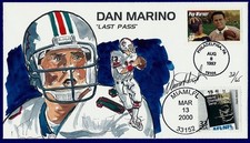 WILD HORSE Hand Painted :1997 Football's Pop Warner FDC + Dan Marino Event Cover