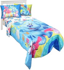 Blue  s Clues  You 4-Piece Toddler Bed Set   Comforter, Fitted  Flat Sheet FS