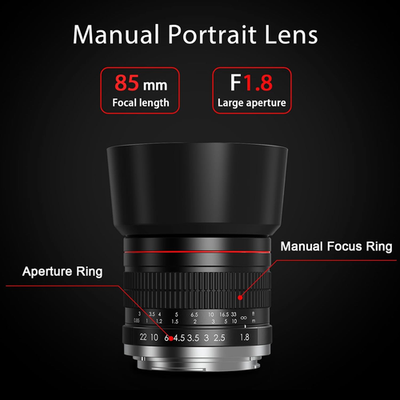 85Mm F1.8 Portrait Lens - EF Lens for Canon, Manual Focus (MF) for