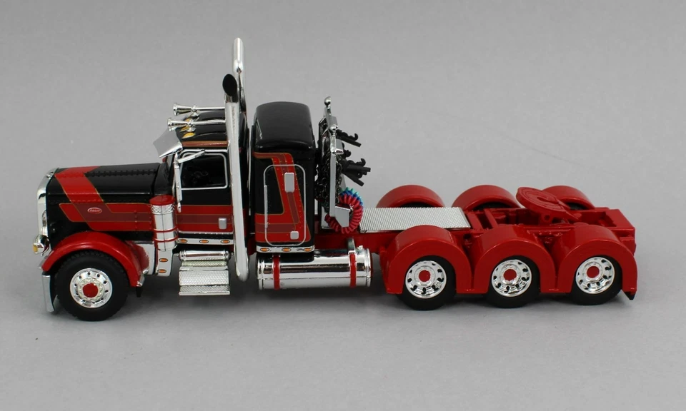 DCP 1:64 *RED & BLACK* Peterbilt 389 36" Flattop HEAVY HAUL Lowboy Jeep Stinger - Image 4 of 4