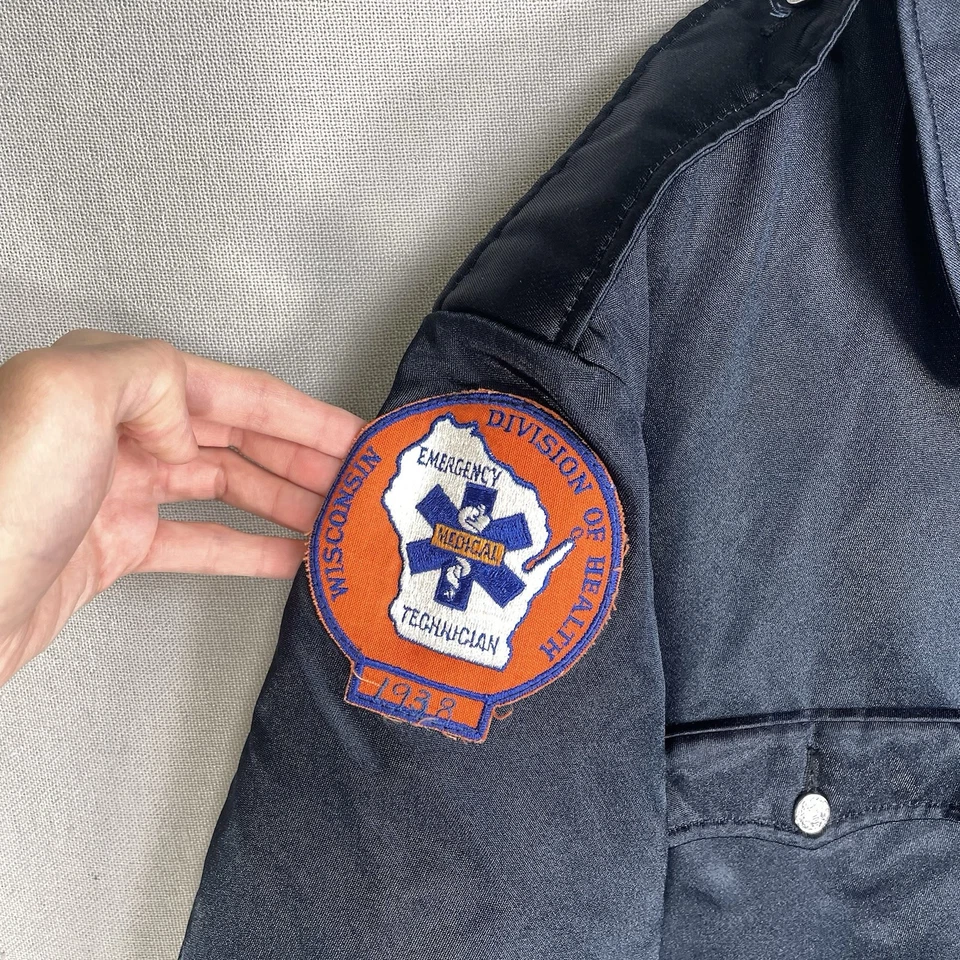 VINTAGE Racine Fire Department Jacket Mens Size 44 Short Blauer 80s Fireman Wis - Image 4 of 4