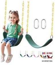 Heavy Duty Swing Seat, Kids Swing with 66" Rust-Resistant Chains, 1 Pack Green