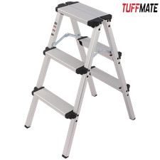 3 Step Ladder Aluminium Portable Compact Stool Folding HopUp Non Slip Heavy Duty