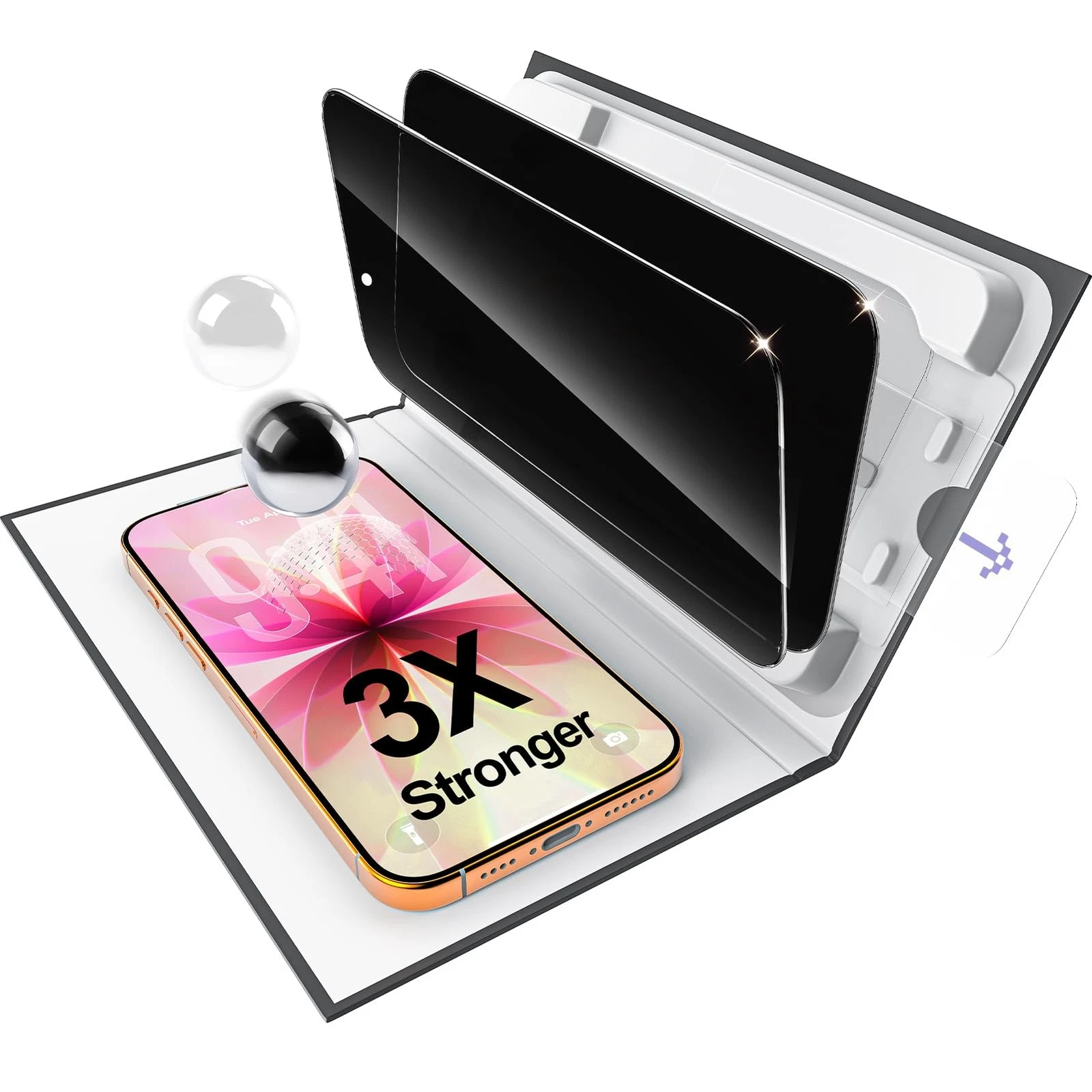 Privacy Screen Protector for iPhone 17 6.3-inch [2-Pack] Anti-peep Tempered G...