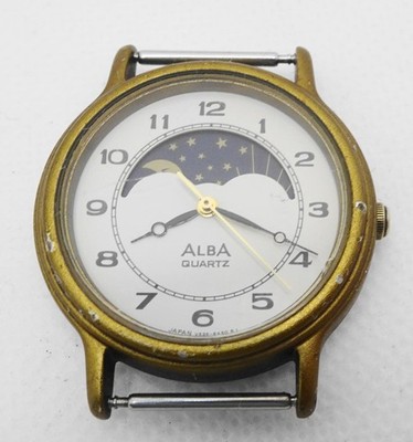 [Rare Activated] SEIKO ALBA Sun & Moon Phase Wristwatch S202