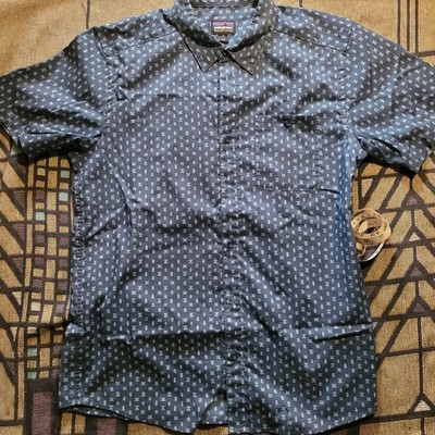 Patagonia Shirt Mens Medium Geometric Print Organic Button Up Casual STY52691