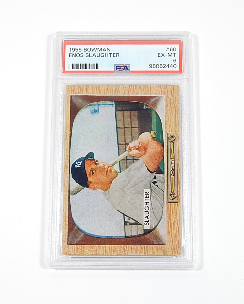 1955 Bowman Enos Slaughter #60 Yankees PSA 6