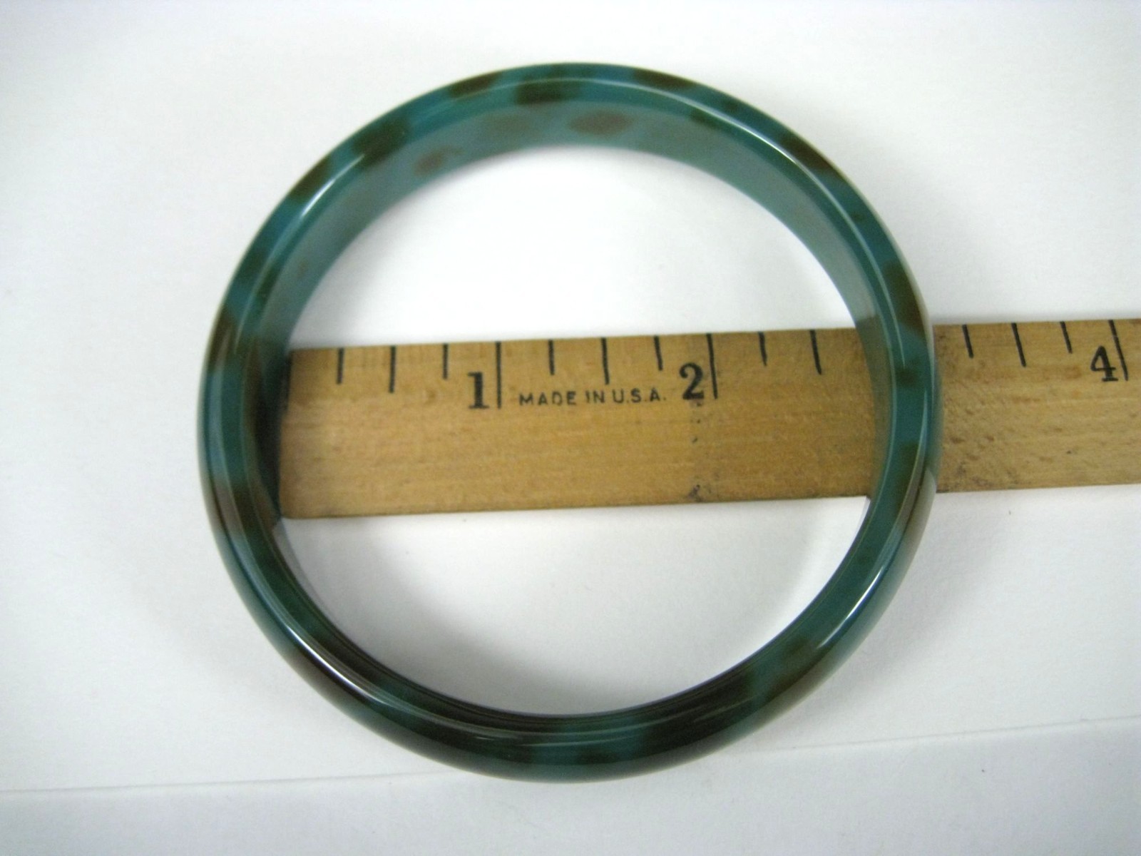 Solid Glass Bangle Bracelet Cuff Green Statement … - image 4