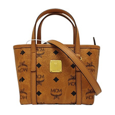 MCM Toni Brand Logo Zipper Closure Leather Tote Bag - Excellent #9GBK8B