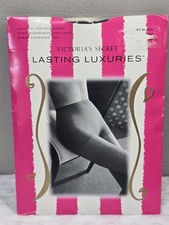 Victoria s Secret Lasting Luxuries Pantyhose Jet Black Size M New Control Top