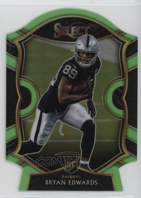 2020 Select Concourse Neon Green Prizm Die-Cut Bryan Edwards #76 Rookie RC 05v0