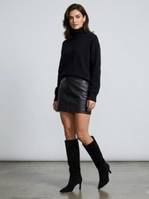 NEW Marc Fisher Genuine Leather Pull On Tall Boot Black SZ-9M