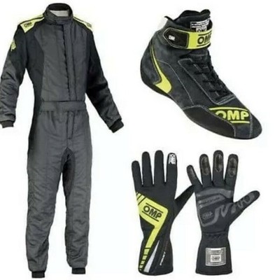 OMP Racing Suit Shoes Gloves Set with FREE Balaclava   Karting Gear Bundle