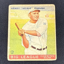 Goudey 1933 Big League Heinie Manush #47 Washington Senators