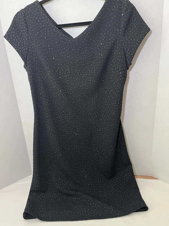 David Warren New York Sparkly  Black Dress SZ 10 Short Sleeve Crystal Beaded - Image 2 of 4