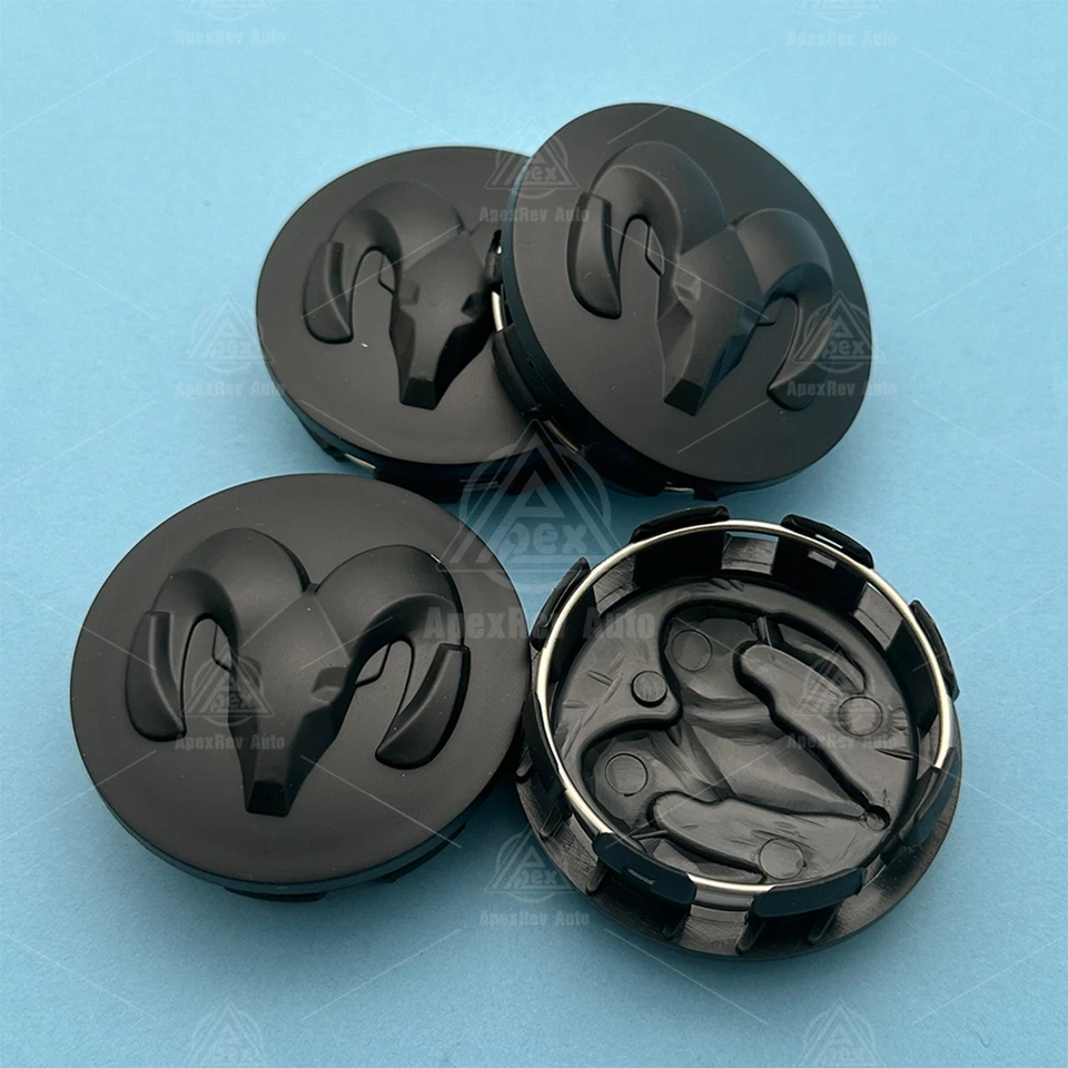 4X Matte Black Wheel Center Caps For 2013-2019 Ram 1500 Hub Cap Cover 1LB72TRMAB - Image 2 of 4