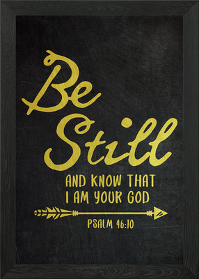 Psalm 46 10 golden gerahmtes Wandbild Poster Leinwanddruck Bild