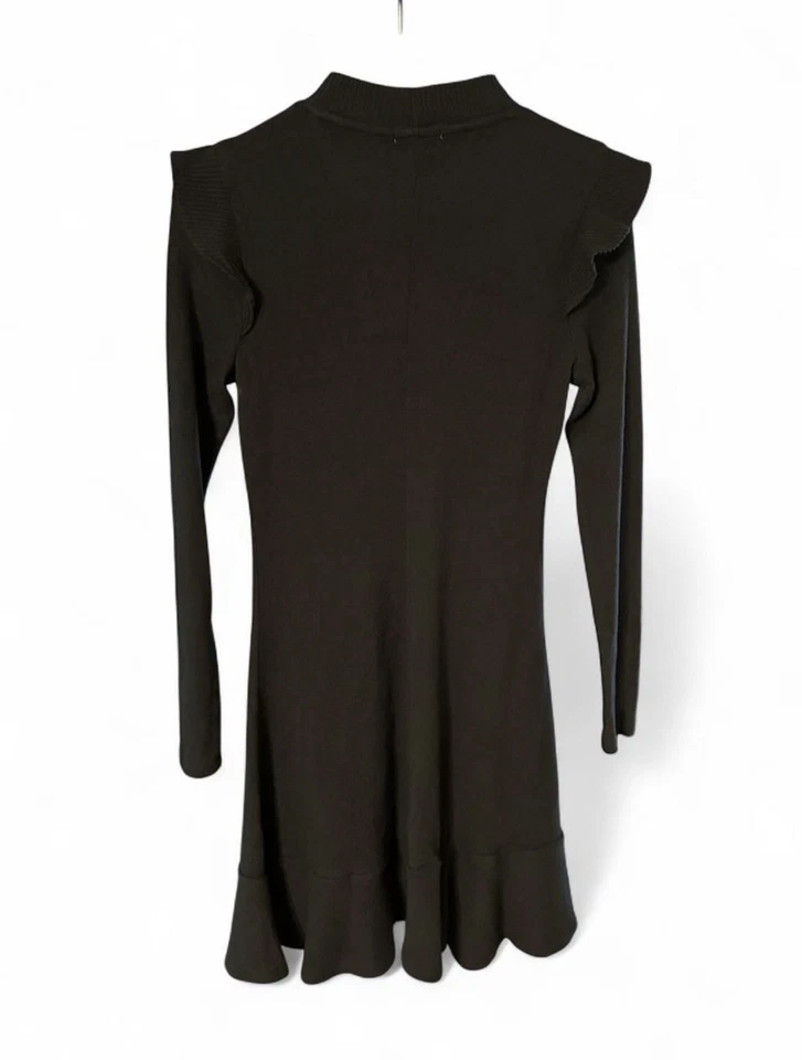 Lauren Conrad Gray Knit Ribbed Sweater Dress Size XS Long Sleeve Mini Soft Cozy - Image 2 of 3