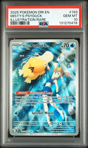 2025 POKEMON MISTY'S PSYDUCK ILLUSTRATION RARE DESTINED RIVALS #193 PSA 10