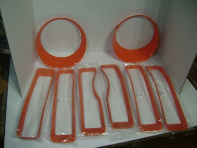 6pcs Front Grille Inserts Grill Cover Trim For Jeep Wrangler JL Orange