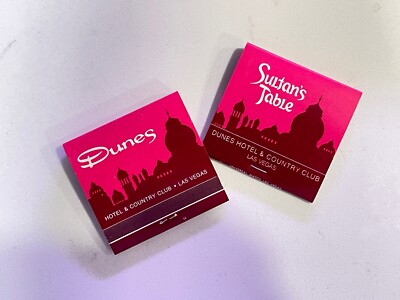 Lot Of (2) Vintage Las Vegas Dunes Hotel - Sultan s Table Matchbooks