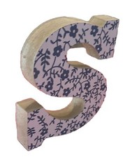 Alphabet Letter S Decorative Wall Art 6in Home Accent Floral Plaid Tabletop