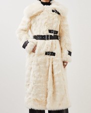 Karen Millen Jacket Short Coat,faux Fur, Crop, Aviator Jacket