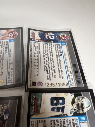 9 2001 BOWMAN CHROME ROOKIE LOT ALL #/1999 Derek Combs Jesse Palmer Justin Smith - Picture 13 of 13