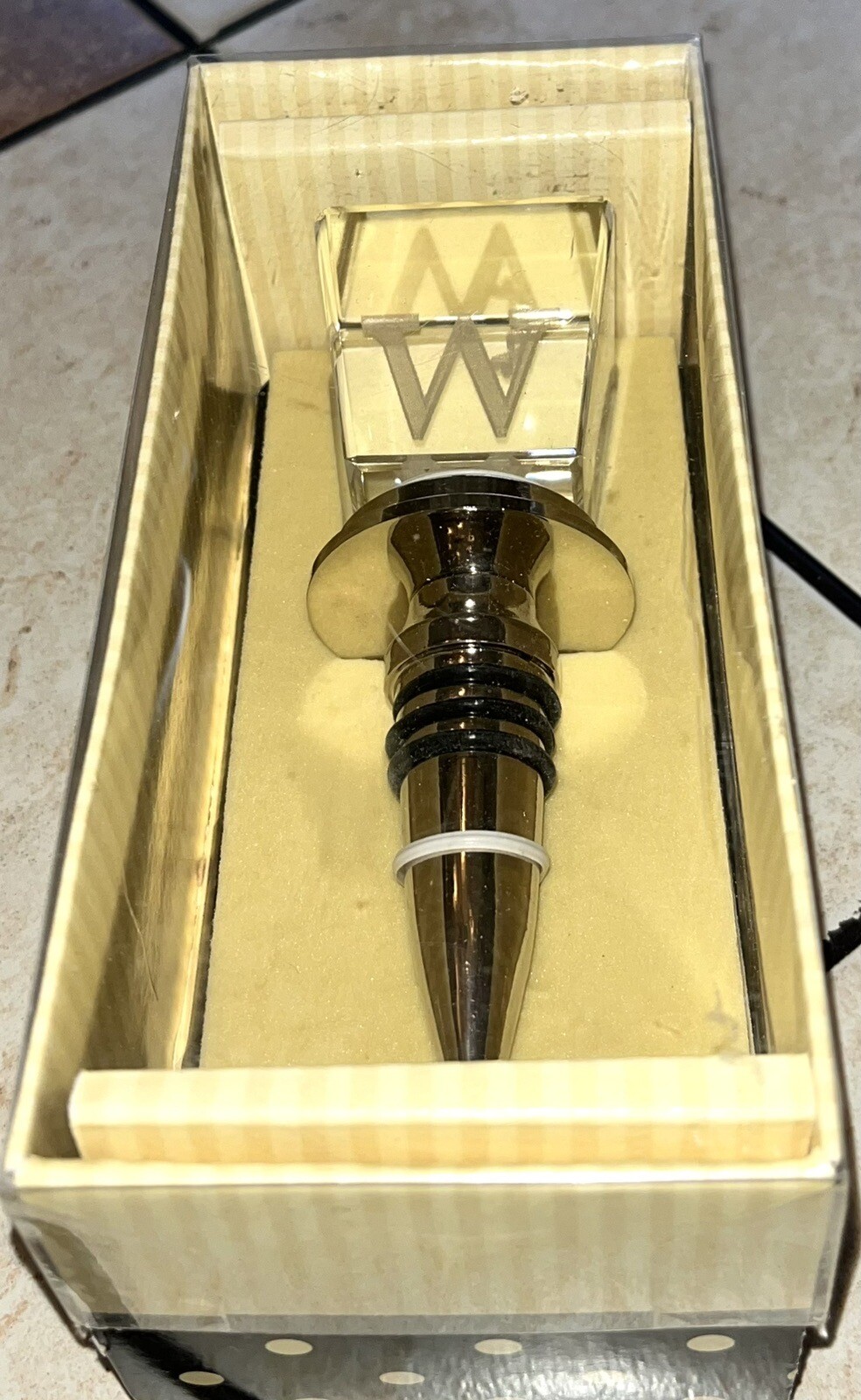 Cypress Monogram "W" Wine Stopper Etched Crystal Bottle Stopper eBay