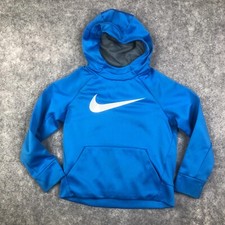 Nike Hoodie Boys Dri Fit Cowl Neck Light Blue Pullover Size Small Big Swoosh