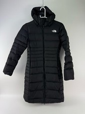 The North Face Womens Black Long Puffer Hoode...