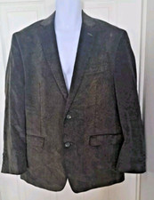 Chaps Mens Size 42R Blazer Dark Brown Corduroy Elbow Patches Sport Coat Preppy