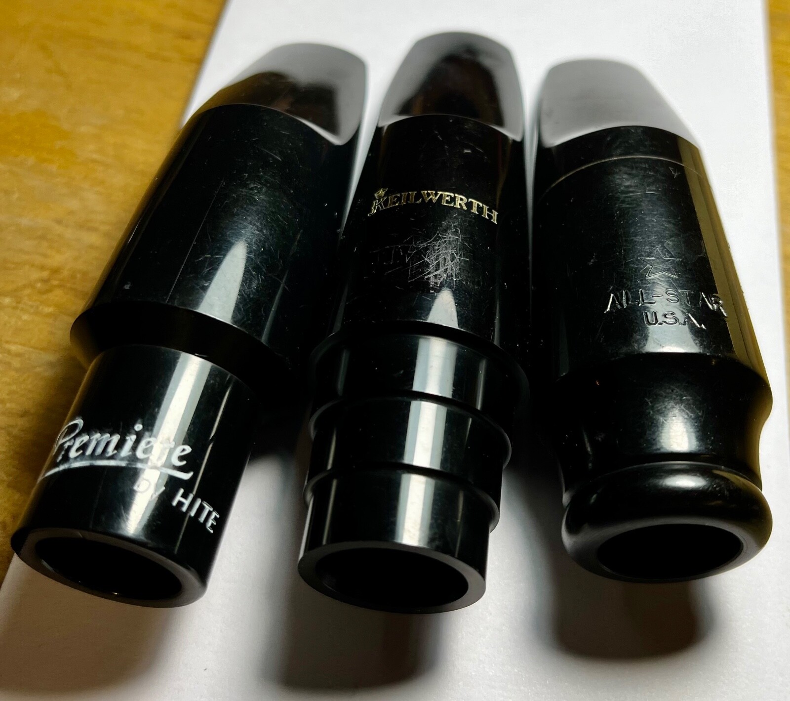 3 TENOR SAX MOUTHPIECES KEILWERTH, ALLSTAR, & HITE PREMIER General