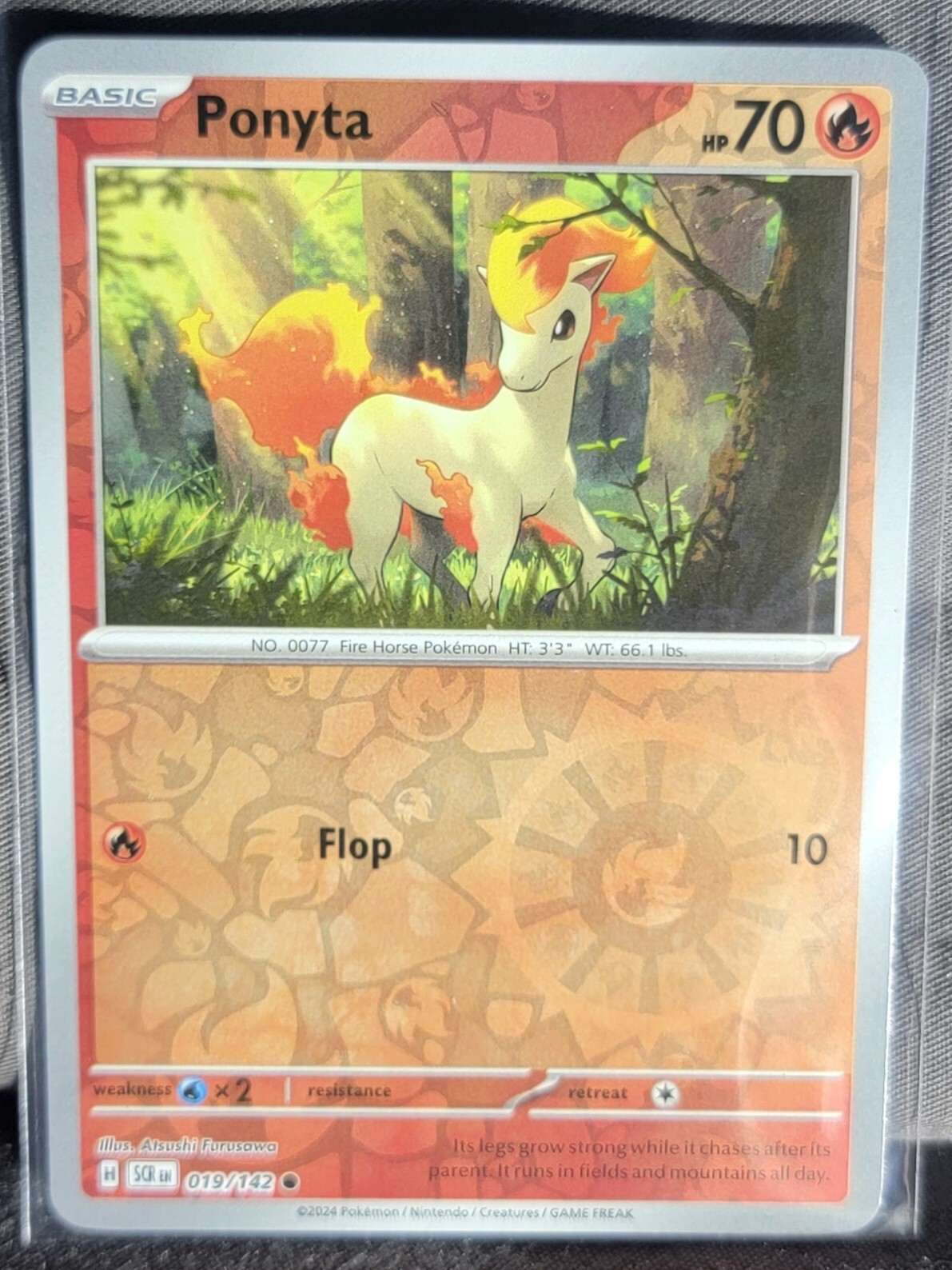 Pokemon TCG Card Ponyta 019/142 S&V Stellar Crown Common Reverse Holo NM