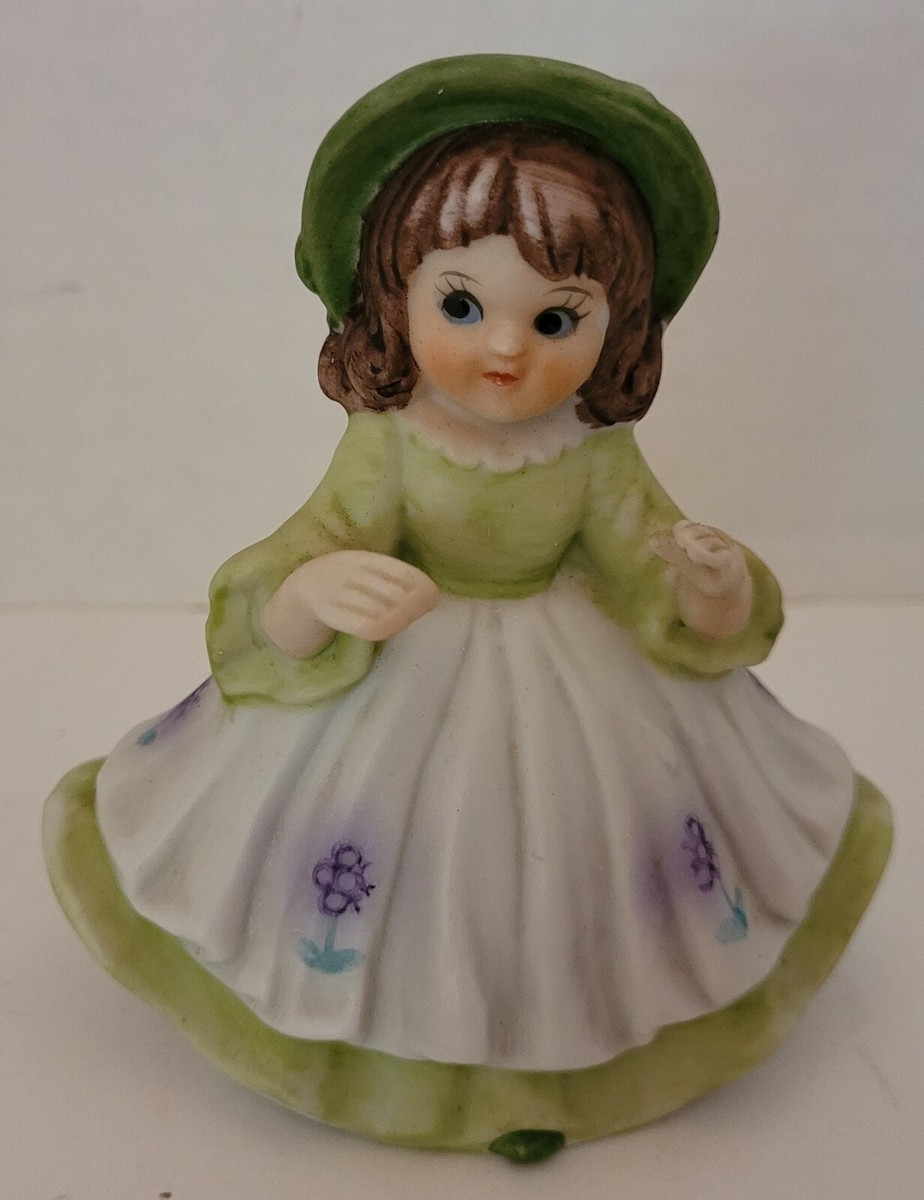 Vintage Brinn's Girl Figurine -Green Dress Hat LOVELY