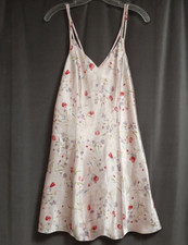 Vintage Jacklyn Smith Pink Satin Floral Nightie Nightgown Chemise sz. M