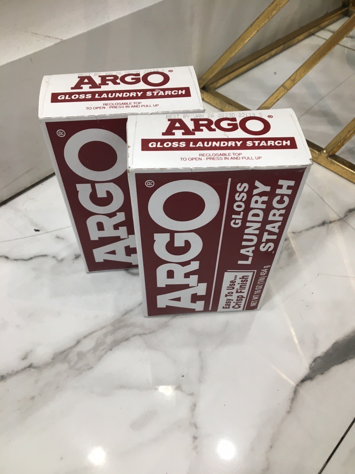 2 Argo Gloss Laundry Starch Easy to Use Crisp Finish 16 oz RARE 2023