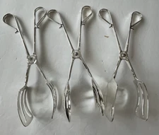 Elegance Silverplated Serving Tongs, set of three Cake Bread Salad 10" EP Zinc