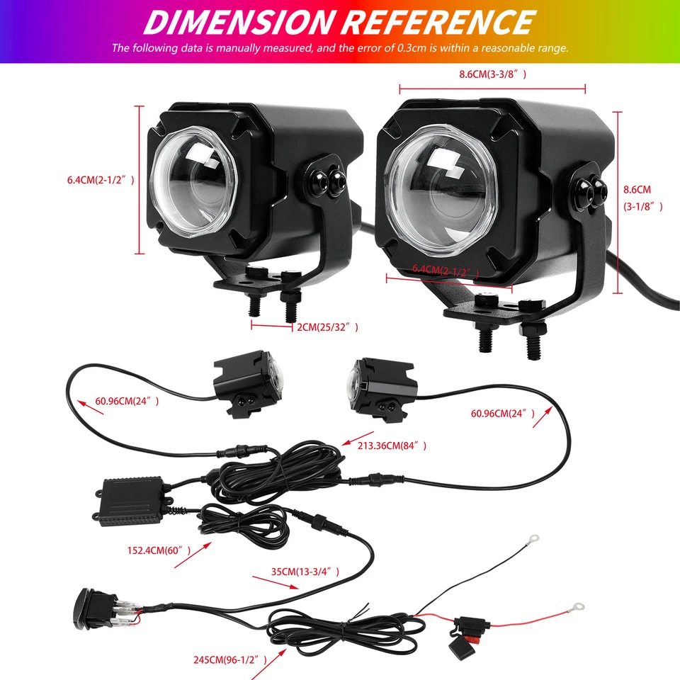 For John Deere Gator HPX 625I 825I 860I 855D XUV Pair Laser Whip Light Whipless - Image 3 of 4