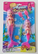 AQUA ANGELS 5-PIECE MERMAID SET by HUNSON TOYS ( RARE!! ) PINK COLOR