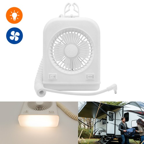 RV Light Fan Combo 12V Bedside Lamp 2Phase Fan Bunk Popup Van Camper