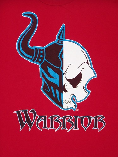 Warrior Shirt Adult Large Red Graphic Skull Vikings Short Sleeve Cotton Mens - Picture 2 of 13