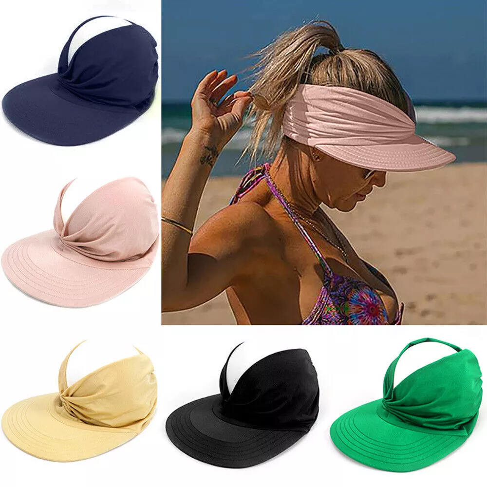 Womens Summer Wide Brim Foldable Sun Hat Anti-UV Ladies Beach Visor Caps  Hat NEW