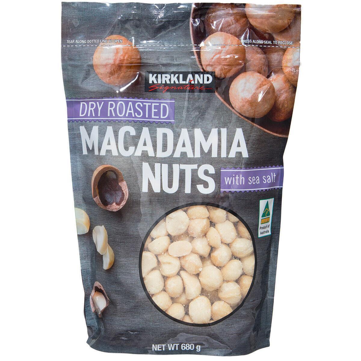 Kirkland Signature Dry Roasted Macadamia Nuts with Sea Salt 680g Packed in USA